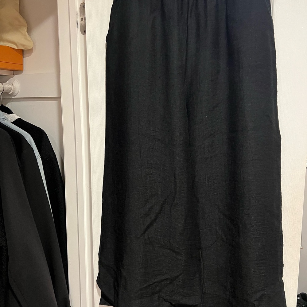 Chic Black Wide Leg Women's Pants